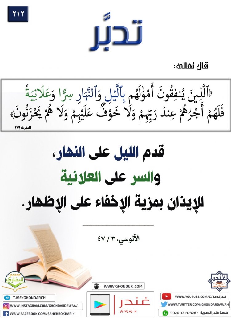 ٱلَّذِينَ يُنفِقُونَ أَمْوَٰلَهُم بِٱلَّيْلِ وَٱلنَّهَارِ سِرًّا وَعَلَانِيَةً