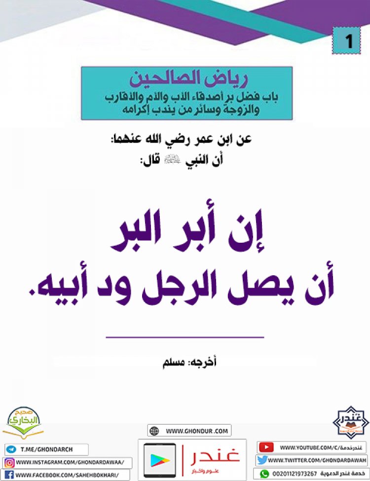 باب فضل بر أصدقاء الأب والأم والأقارب والزوجة وسائر من يندب إكرامه 1