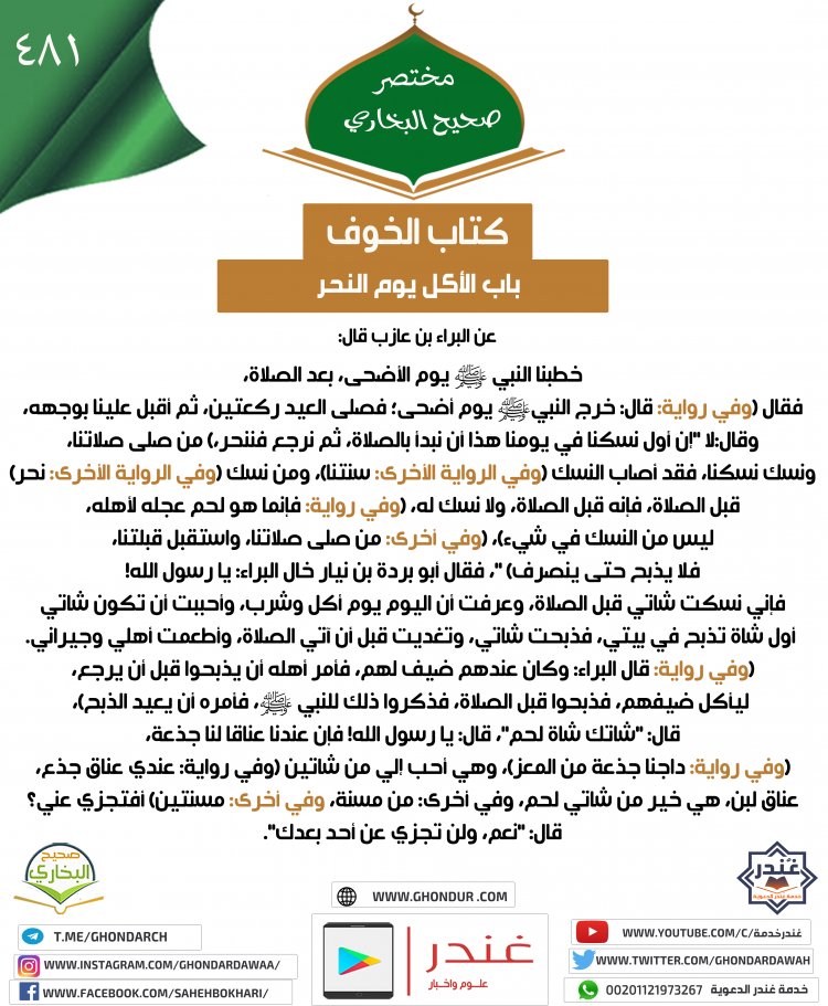 باب الأكل يوم النحر