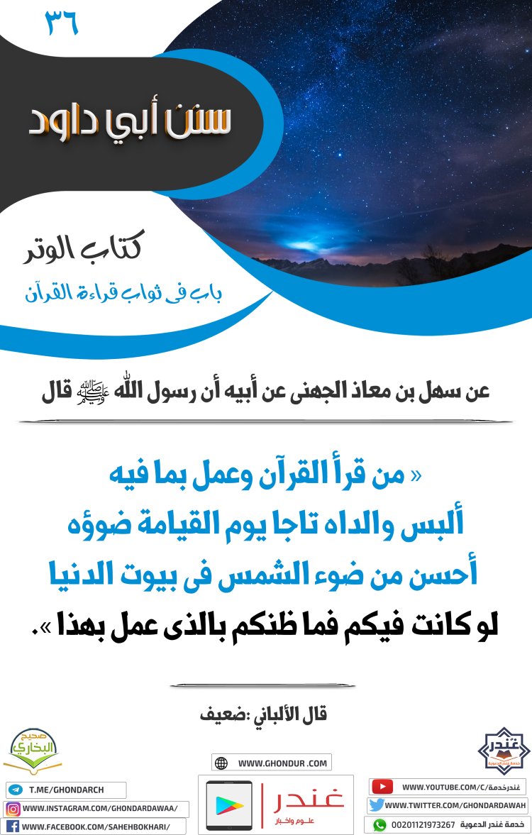 باب فى ثواب قراءة القرآن