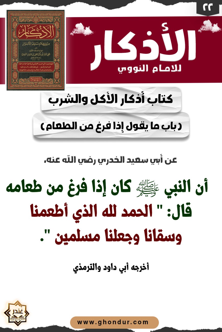باب ما يقول إذا فرغ من الطعام