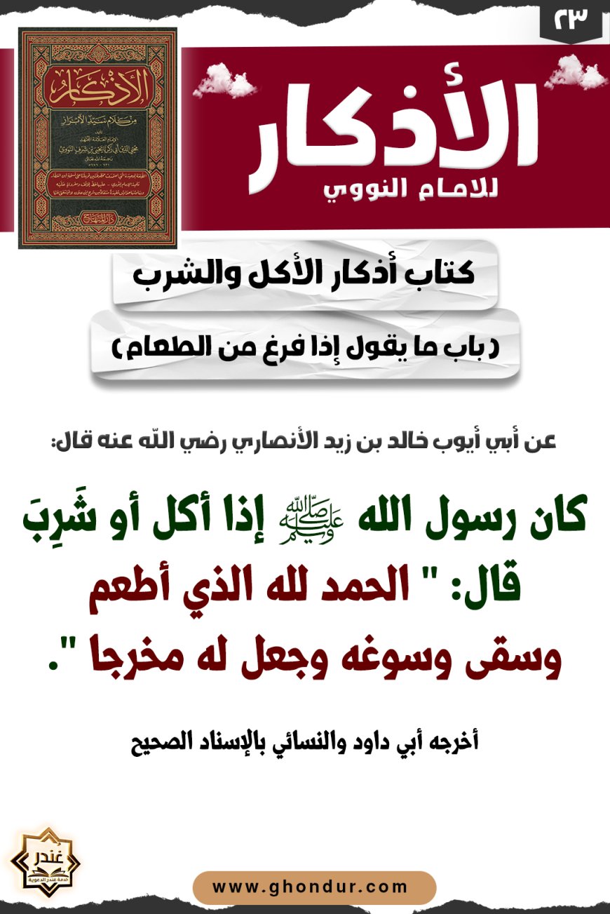 باب ما يقول إذا فرغ من الطعام