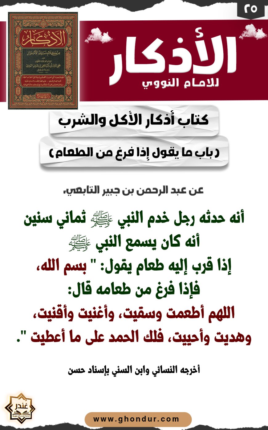 باب ما يقول إذا فرغ من الطعام