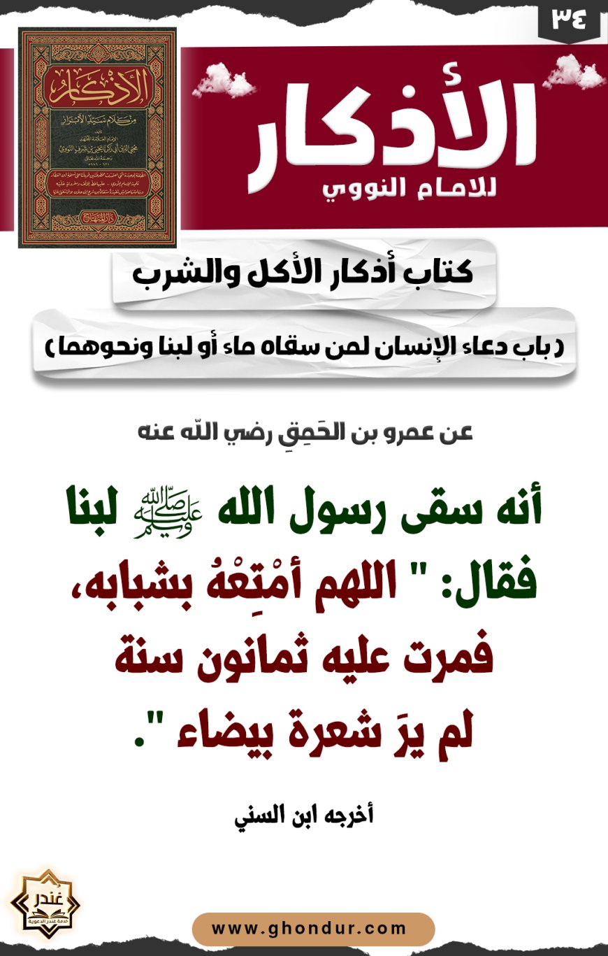 باب دعاء الإنسان لمن سقاه ماء أو لبنا ونحوهما