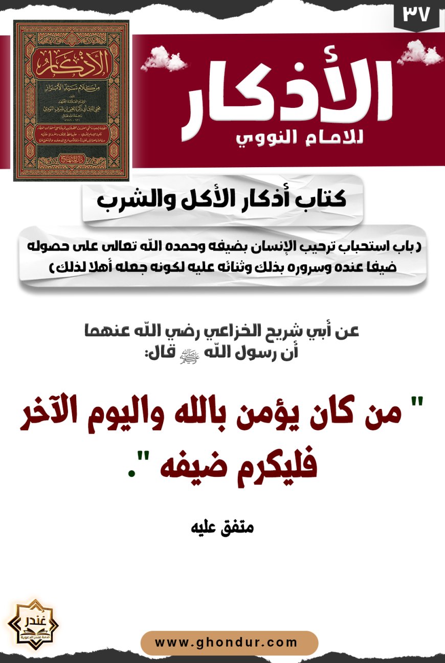 باب استحباب ترحيب الإنسان بضيفه وحمده الله تعالى على حصوله ضيفا عنده وسروره بذلك وثنائه عليه لكونه جعله أهلا لذلك