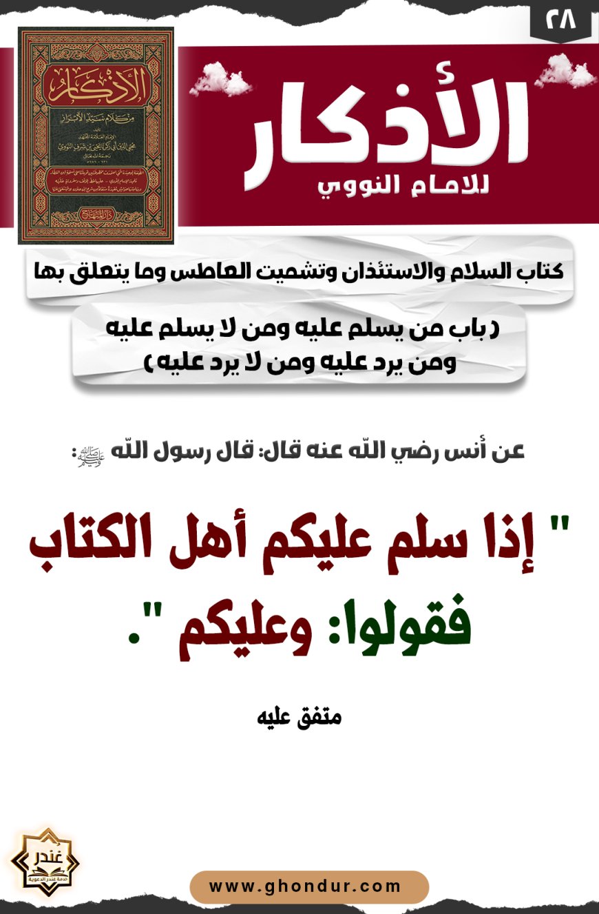 باب من يسلم عليه ومن لا يسلم عليه ومن يرد عليه ومن لا يرد عليه