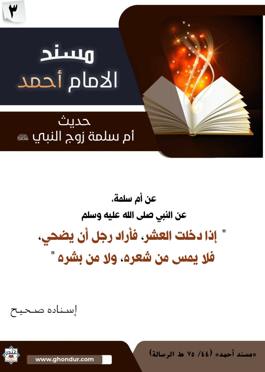 حديث أم سلمة زوج النبي صلى الله عليه وسلم 3