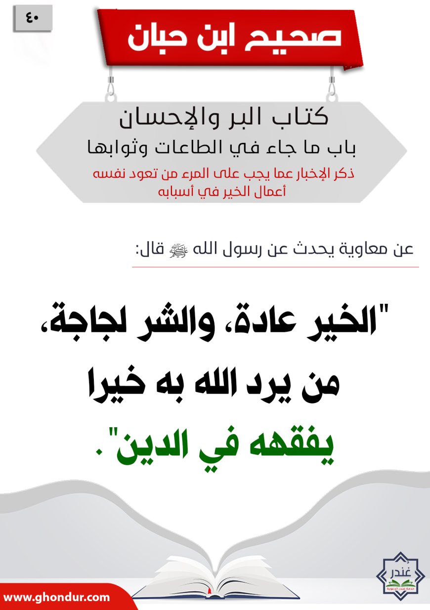 ‌‌ذكر الإخبار عما يجب على المرء من تعود نفسه أعمال الخير في أسبابه40