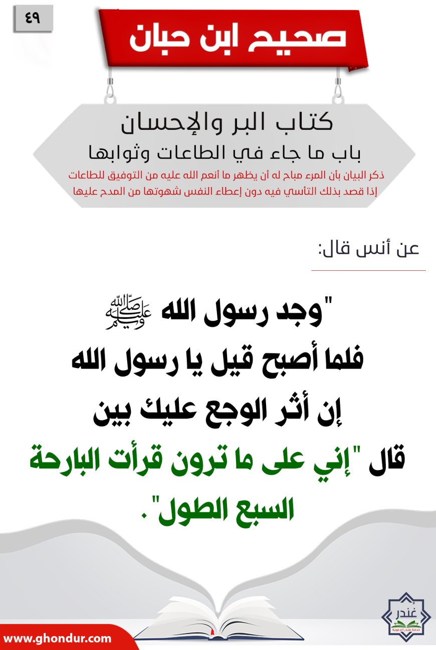 ذكر البيان بأن المرء مباح له أن يظهر ما أنعم الله عليه من التوفيق للطاعات إذا قصد بذلك التأسي فيه دون إعطاء النفس شهوتها من المدح عليها49