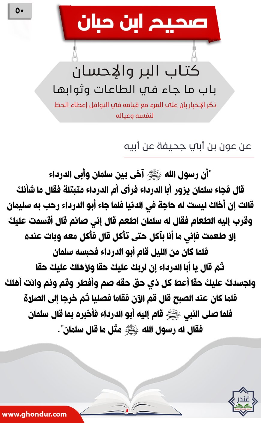 ذكر الإخبار بأن على المرء مع قيامه في النوافل إعطاء الحظ لنفسه وعياله50
