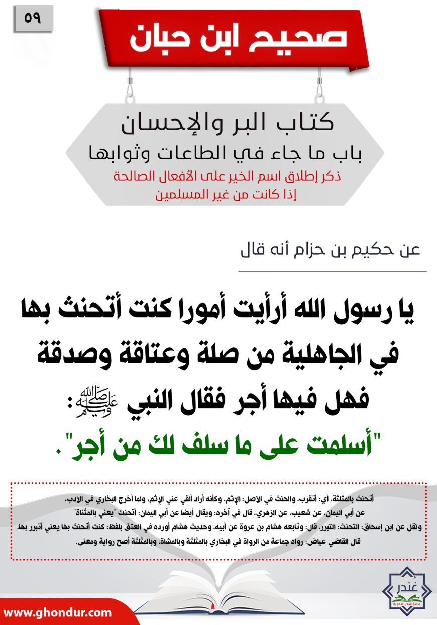 ذكر إطلاق اسم الخير على الأفعال الصالحة إذا كانت من غير المسلمين59