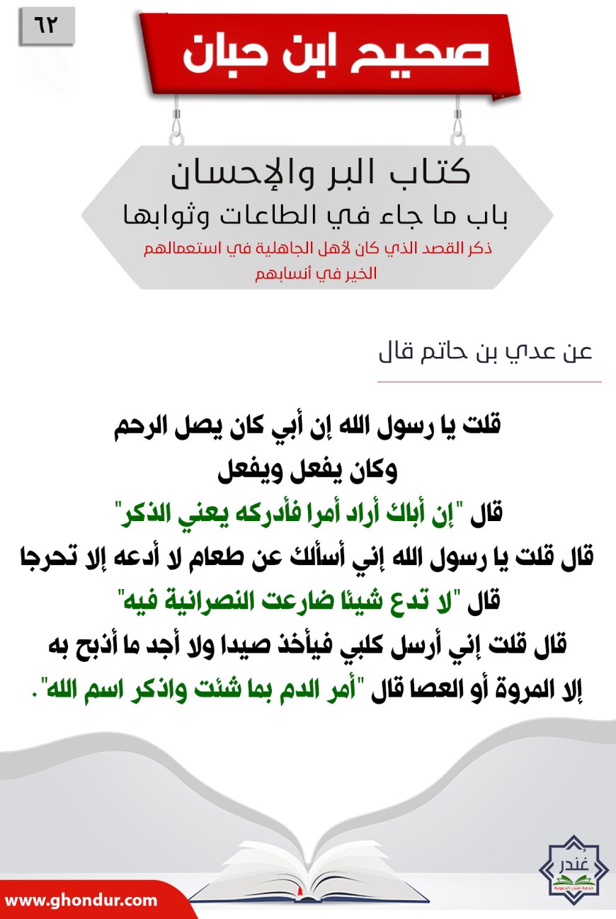 ذكر القصد الذي كان لأهل الجاهلية في استعمالهم الخير في أنسابهم62