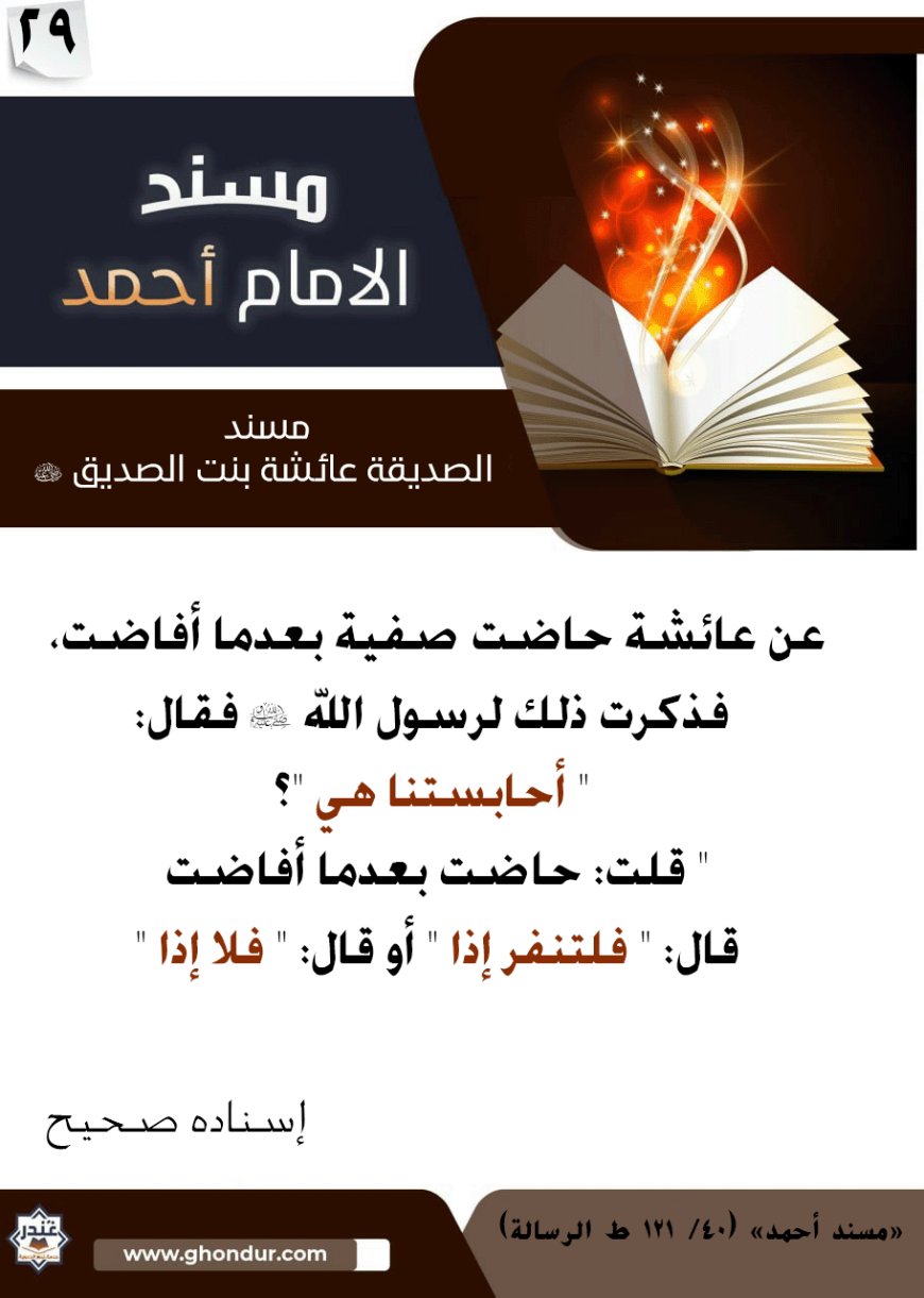 مسند الصديقة عائشة بنت الصديق رضي الله عنها 29
