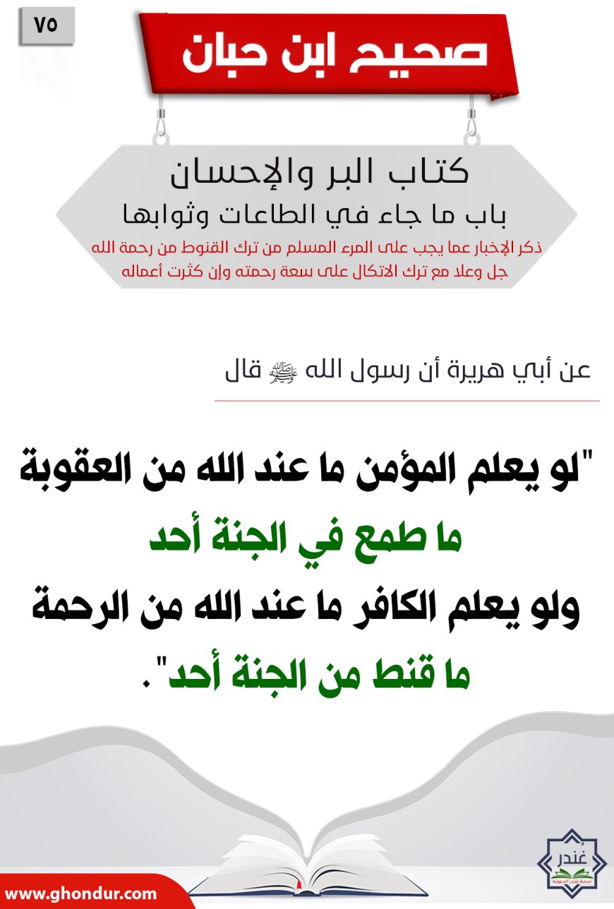 ذكر الإخبار عما يجب على المرء المسلم من ترك القنوط من رحمة الله جل وعلا مع ترك الاتكال على سعة رحمته وإن كثرت أعماله75