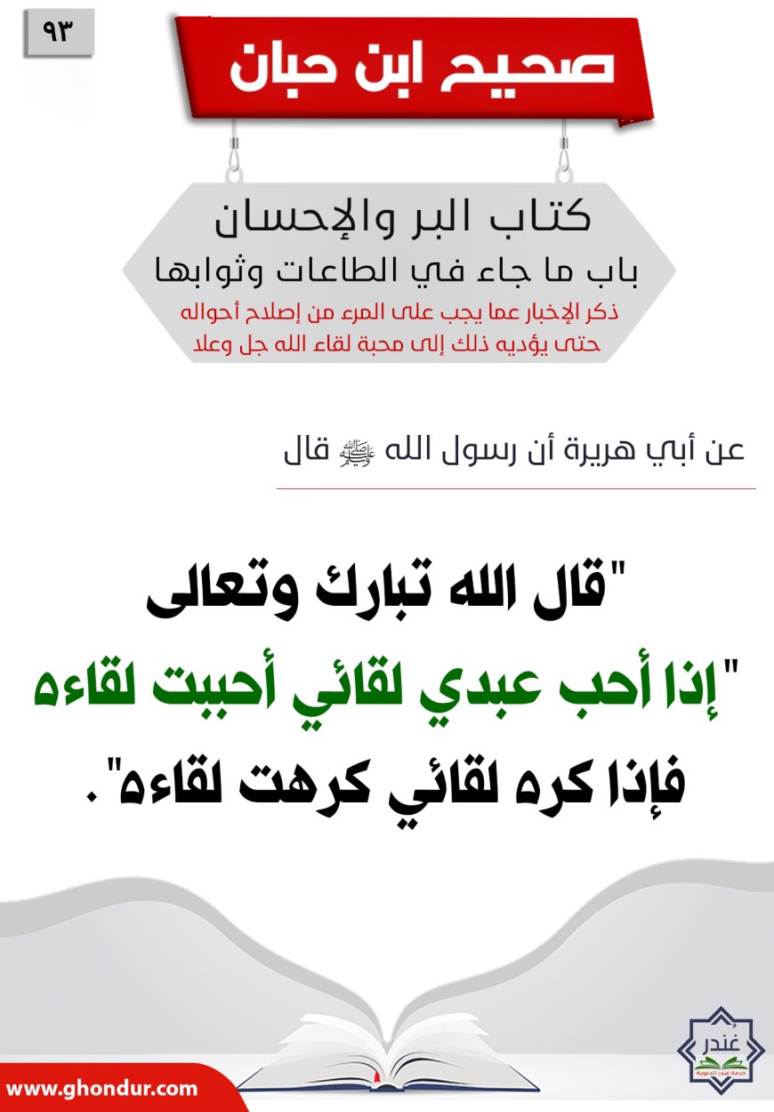 ذكر الإخبار عما يجب على المرء من إصلاح أحواله حتى يؤديه ذلك إلى محبة لقاء الله جل وعلا93