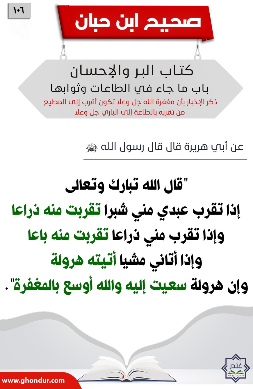 ذكر الإخبار بأن مغفرة الله جل وعلا تكون أقرب إلى المطيع من تقربه بالطاعة إلى الباري جل وعلا106