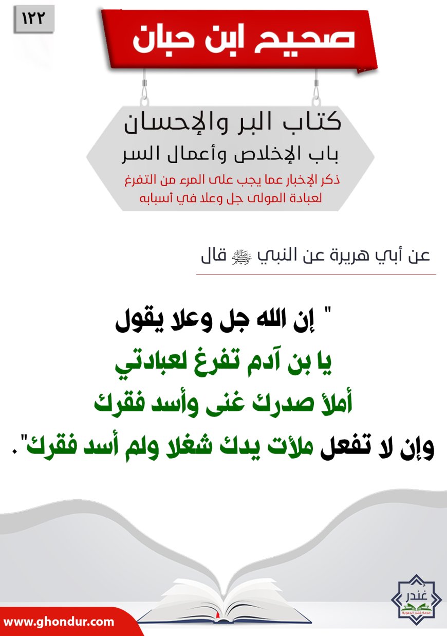 ذكر الإخبار عما يجب على المرء من التفرغ لعبادة المولى جل وعلا في أسبابه122