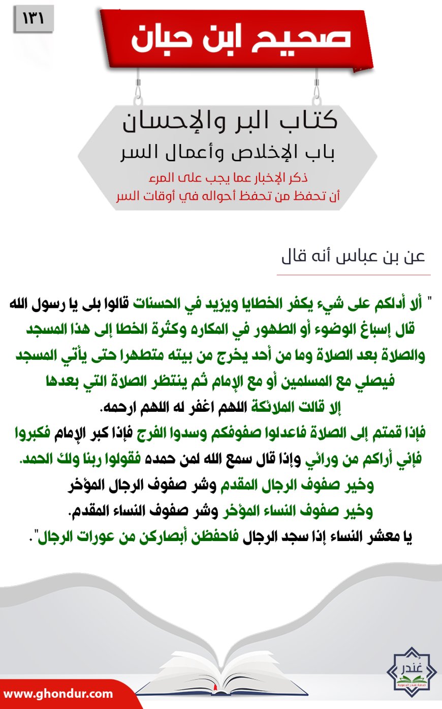 ذكر الإخبار عما يجب على المرء أن تحفظ من تحفظ أحواله في أوقات السر131