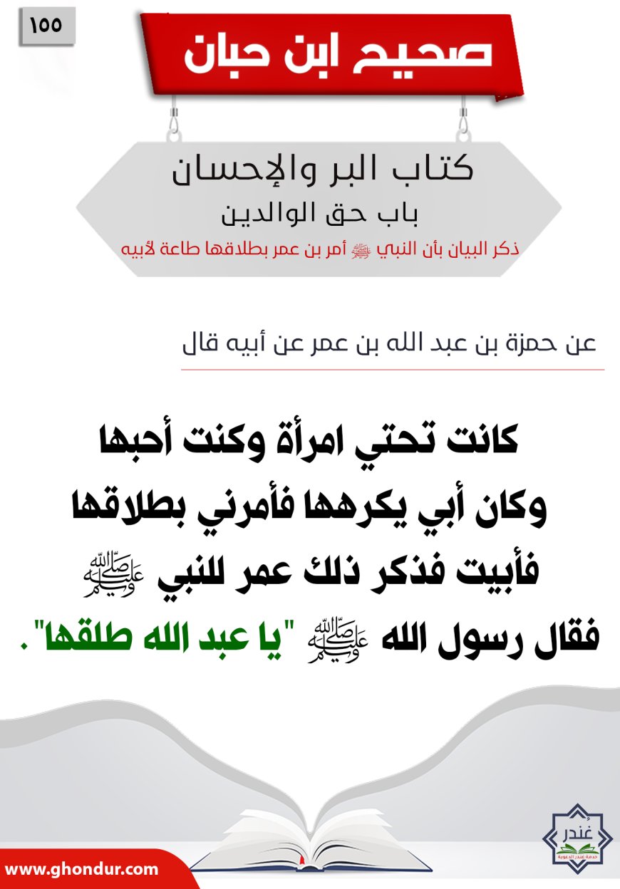 ذكر البيان بأن النبي صلى الله عليه وسلم أمر بن عمر بطلاقها طاعة لأبيه155