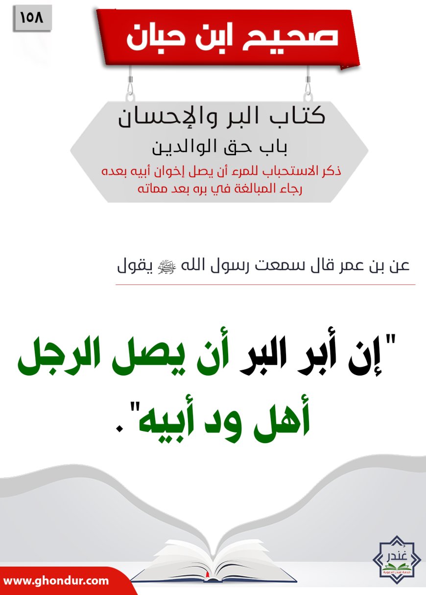 ذكر الاستحباب للمرء أن يصل إخوان أبيه بعده رجاء المبالغة في بره بعد مماته158