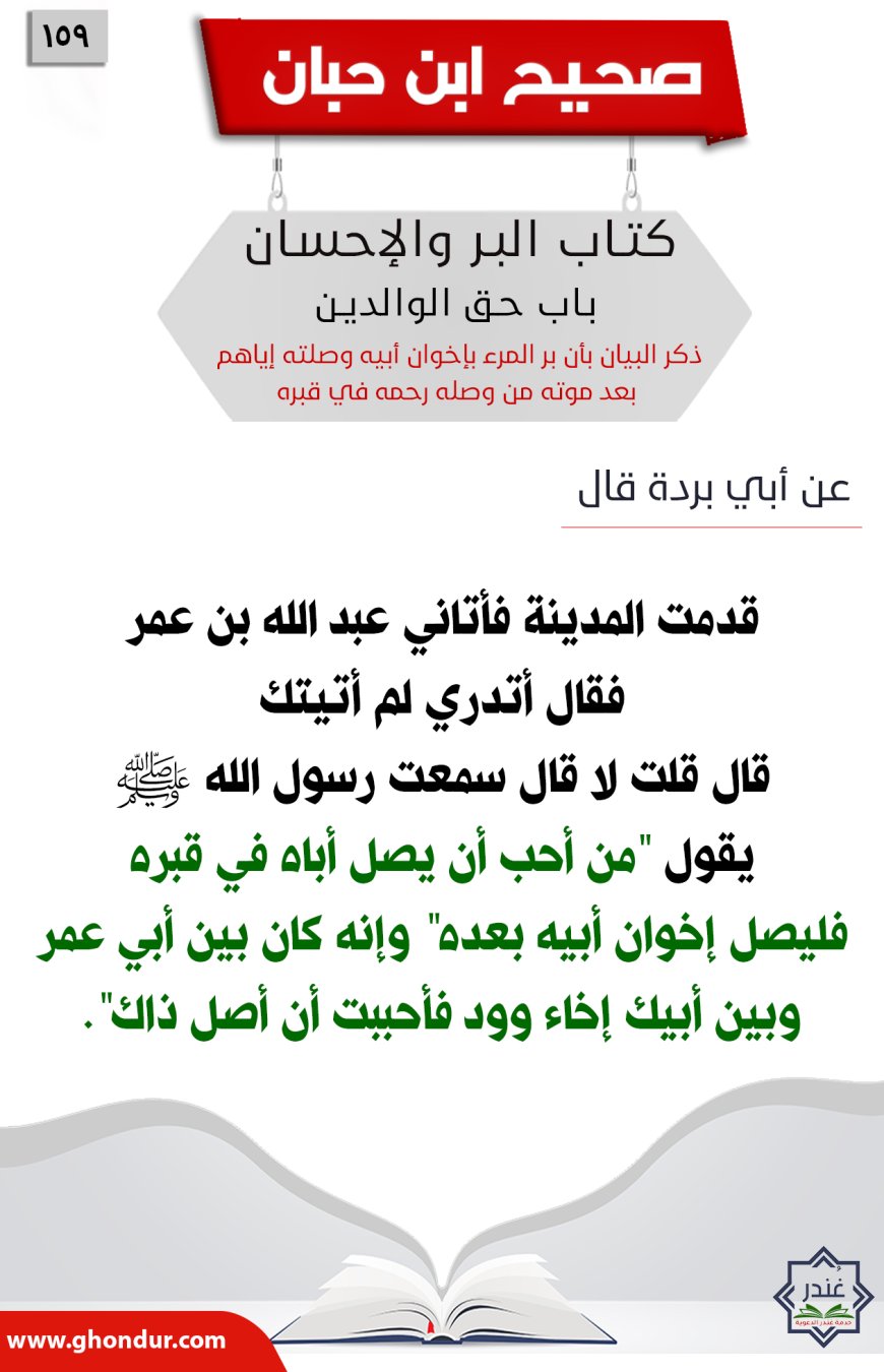 ذكر البيان بأن بر المرء بإخوان أبيه وصلته إياهم بعد موته من وصله رحمه في قبره159