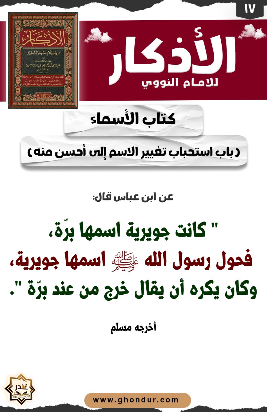 باب استحباب تغيير الاسم إلى أحسن منه