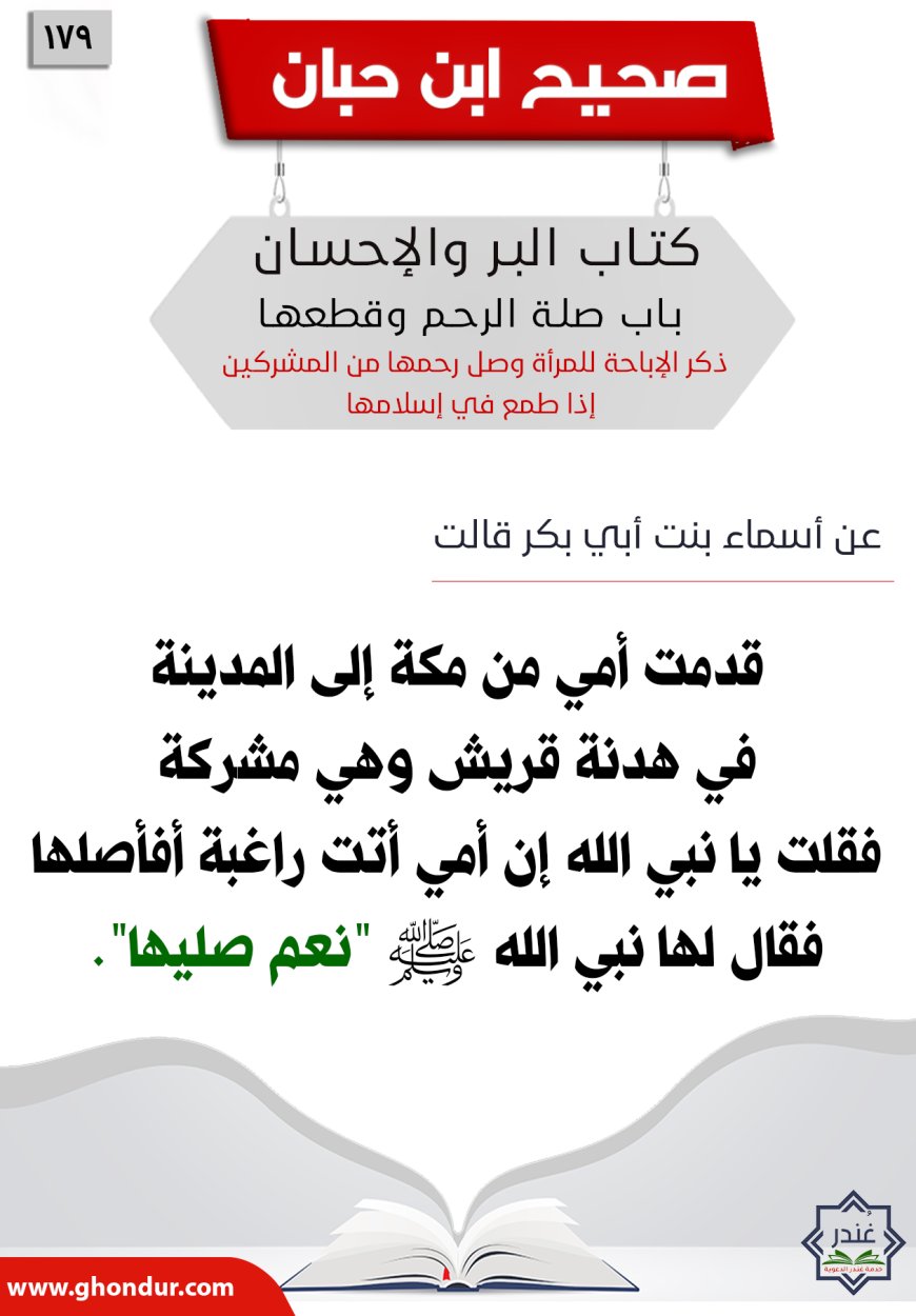 ذكر الإباحة للمرأة وصل رحمها من المشركين إذا طمع في إسلامها179