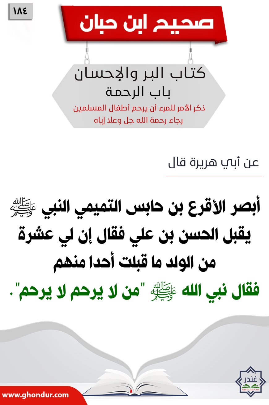 ذكر الأمر للمرء أن يرحم أطفال1 المسلمين رجاء رحمة الله جل وعلا إياه184
