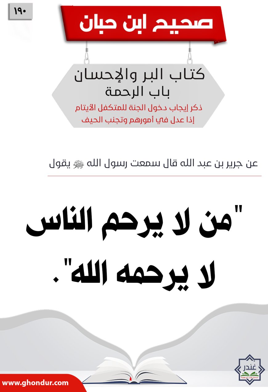ذكر نفي رحمة الله جل وعلا عمن لم يرحم الناس في الدنيا190