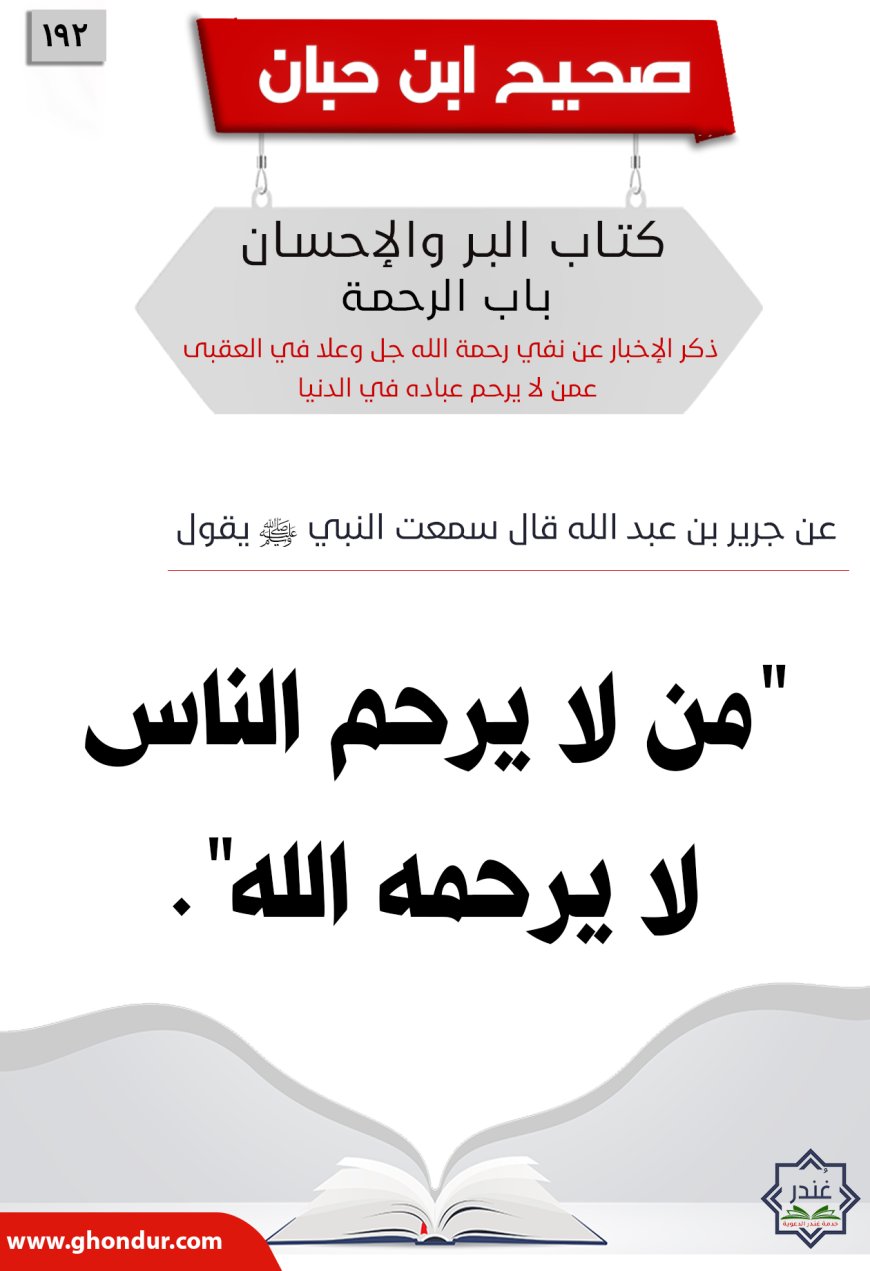 ذكر الإخبار عن نفي رحمة الله جل وعلا في العقبى عمن لا يرحم عباده في الدنيا192