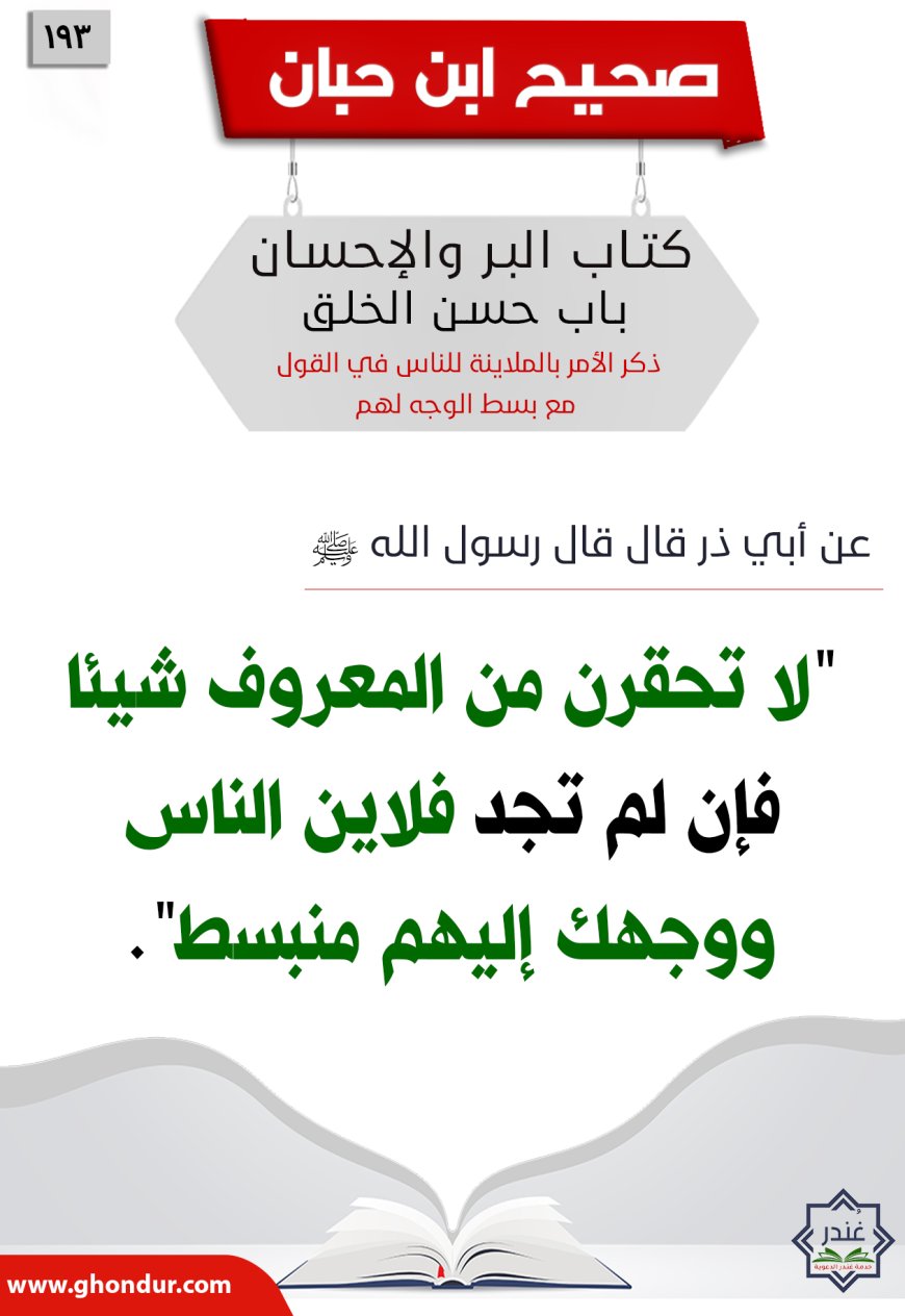 ذكر الأمر بالملاينة للناس في القول مع بسط الوجه لهم193