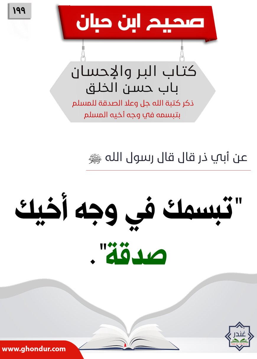 ذكر كتبة الله جل وعلا الصدقة للمسلم بتبسمه في وجه أخيه المسلم199