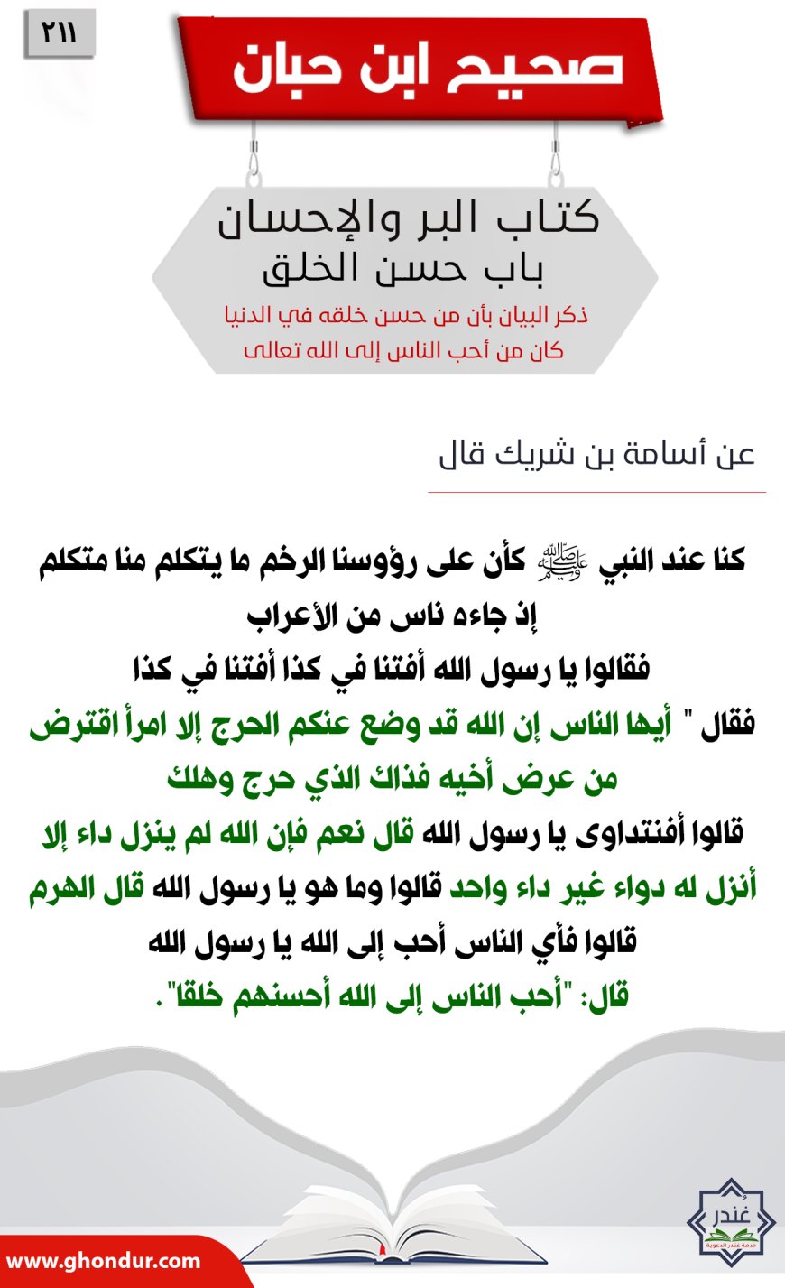 ذكر البيان بأن من حسن خلقه في الدنيا كان من أحب الناس إلى الله تعالى211