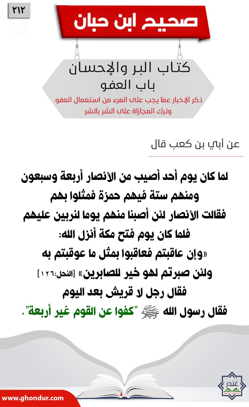 ذكر الإخبار عما يجب على المرء من استعمال العفو وترك المجازاة على الشر بالشر212