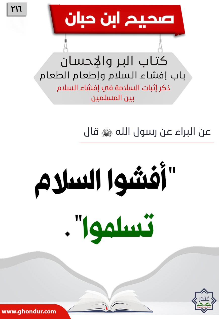 ذكر إثبات السلامة في إفشاء السلام بين المسلمين216