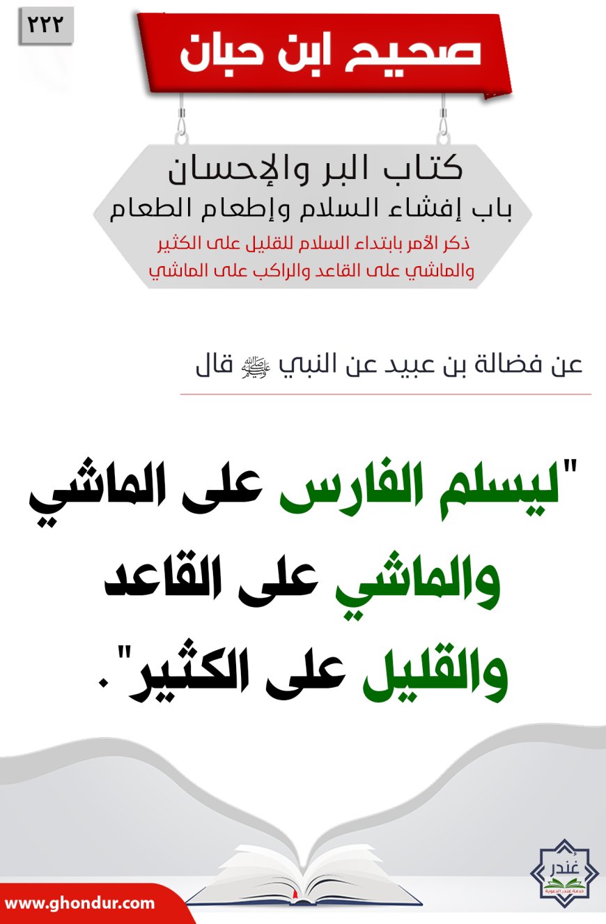 ذكر الأمر بابتداء السلام للقليل على الكثير والماشي على القاعد والراكب على الماشي222
