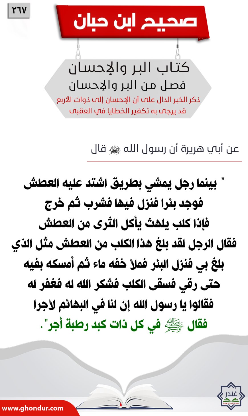 ذكر الخبر الدال على أن الإحسان إلى ذوات الأربع قد يرجى به تكفير الخطايا في العقبى267