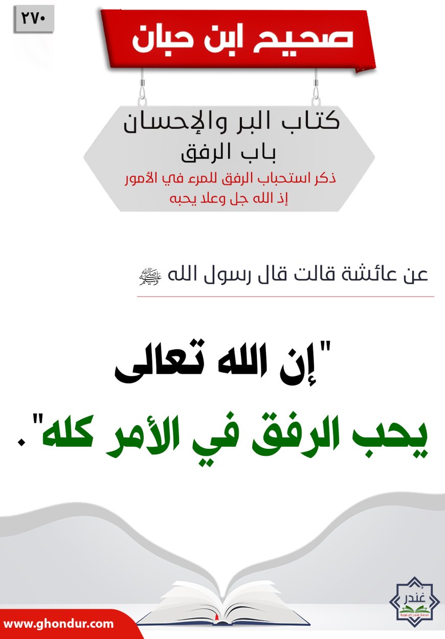 ذكر استحباب الرفق للمرء في الأمور إذ الله جل وعلا يحبه270