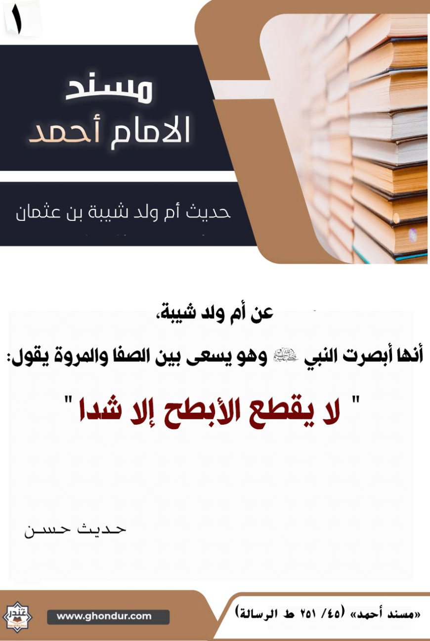 حديث أم ولد شيبة بن عثمان