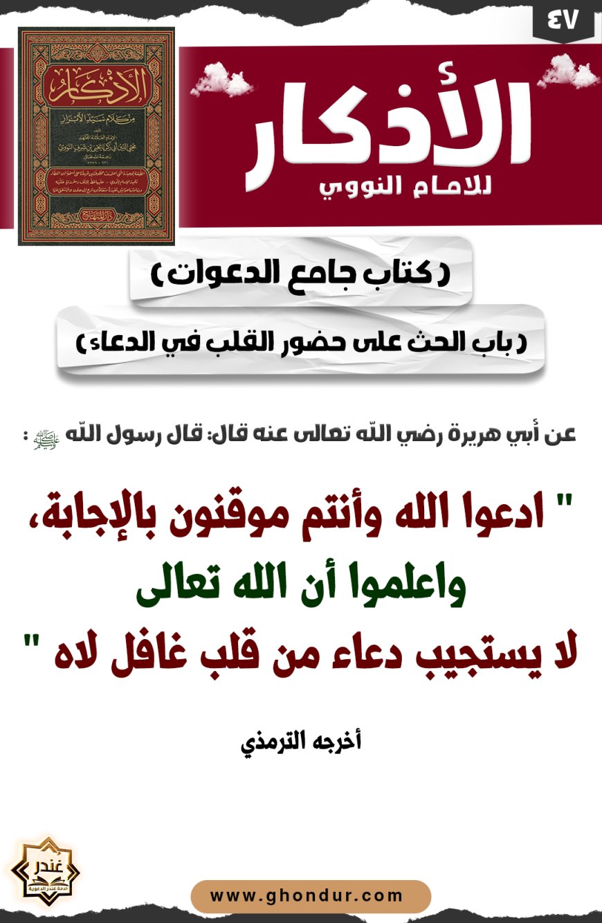 باب الحث على حضور القلب في الدعاء