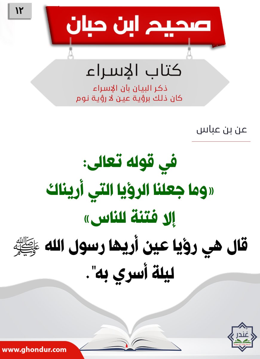 ذكر البيان بأن الإسراء كان ذلك برؤية عين لا رؤية نوم12