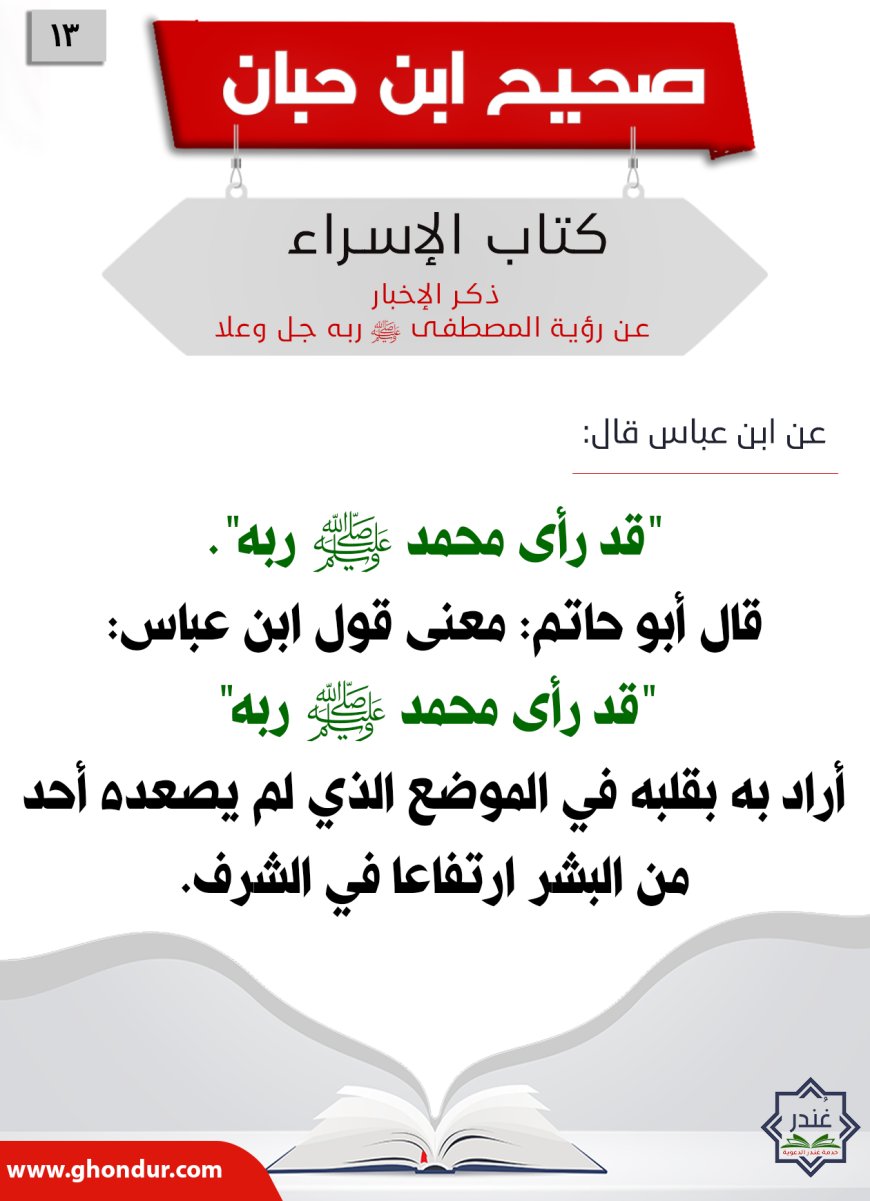 ذكر الإخبار عن رؤية المصطفى صلى الله عليه وسلم ربه جل وعلا13