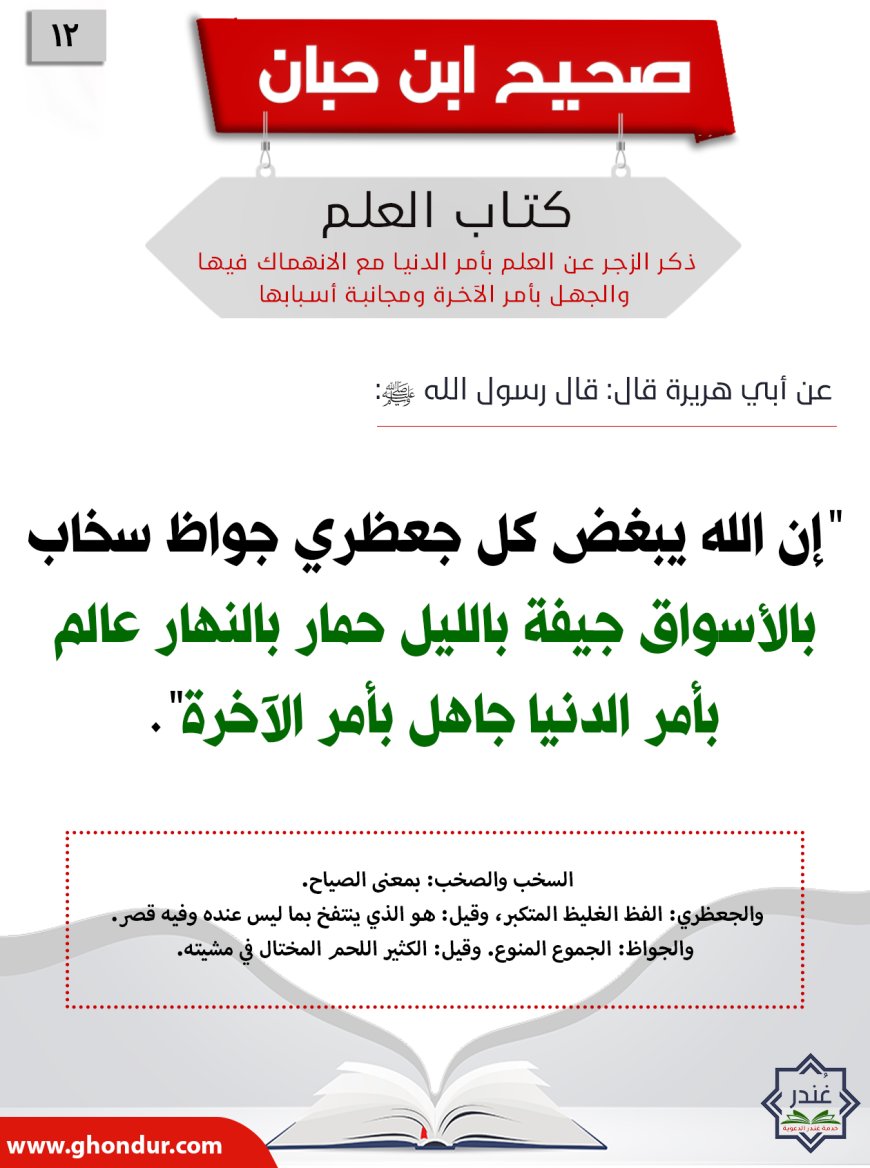 ذكر الزجر عن العلم بأمر الدنيا مع الانهماك فيها والجهل بأمر الآخرة ومجانبة أسبابها12