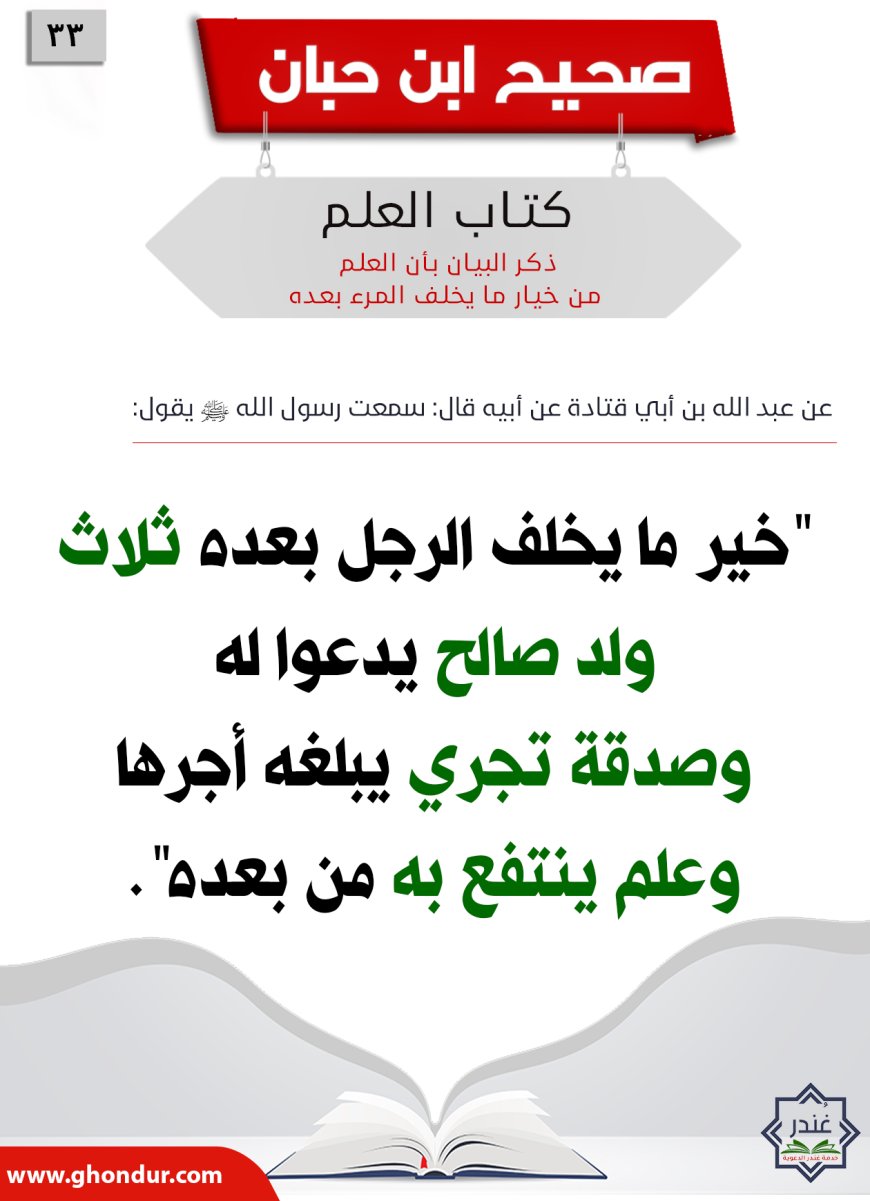 ذكر البيان بأن العلم من خيار ما يخلف المرء بعده33