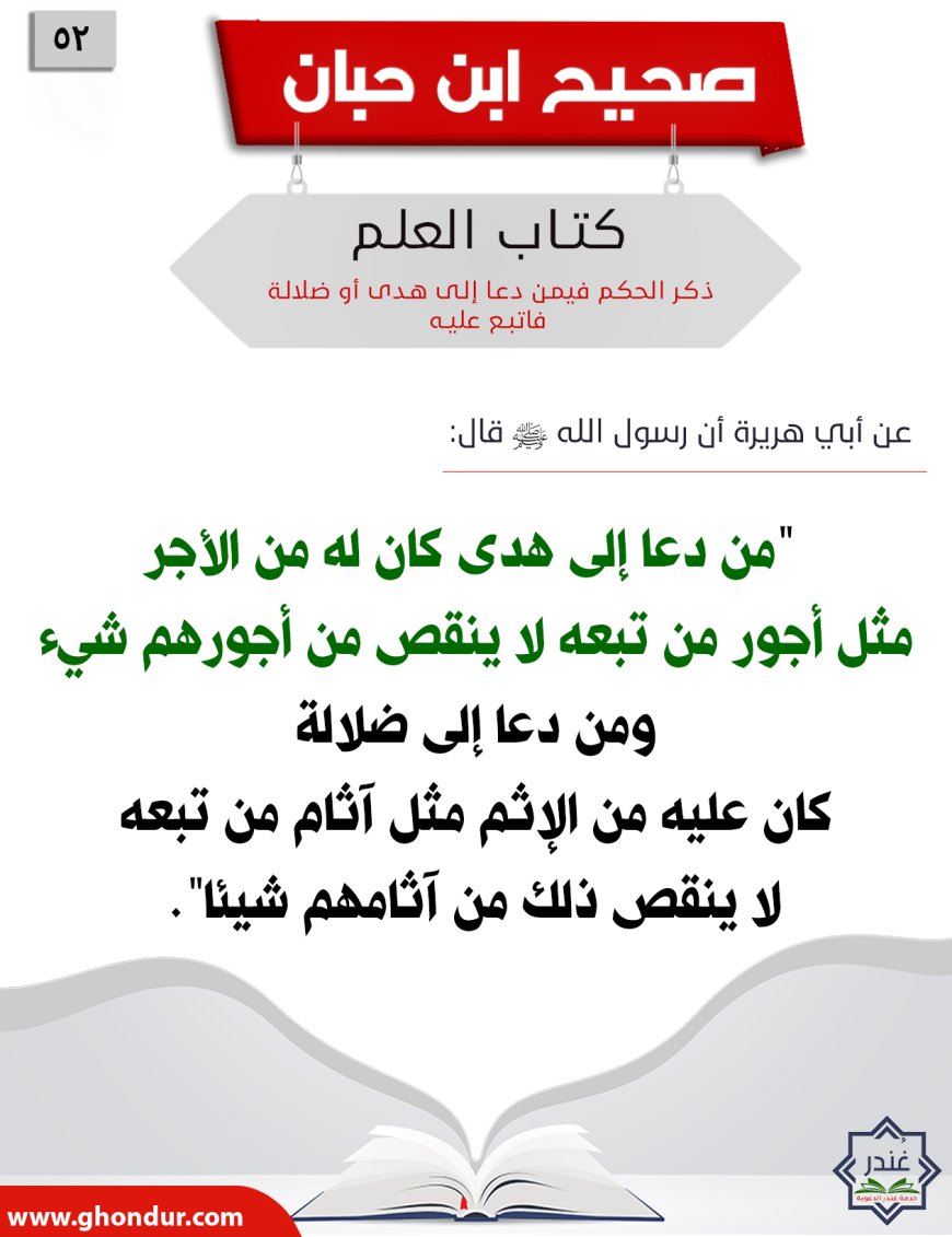 ذكر الحكم فيمن دعا إلى هدى أو ضلالة فاتبع عليه52