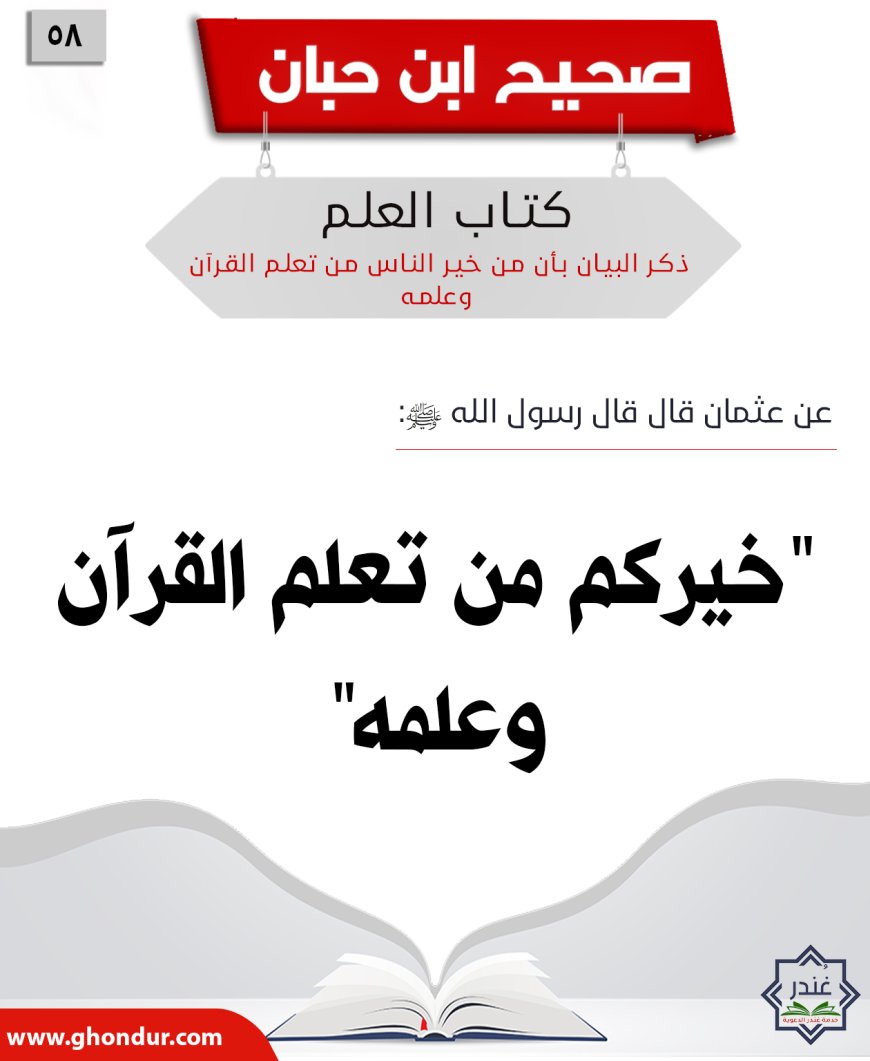 ذكر البيان بأن من خير الناس من تعلم القرآن وعلمه58