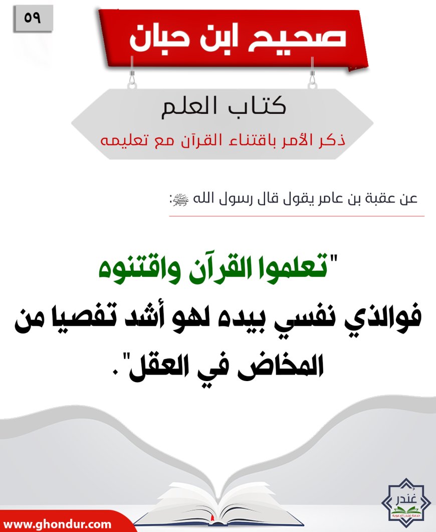 ‌‌ذكر الأمر باقتناء القرآن مع تعليمه59
