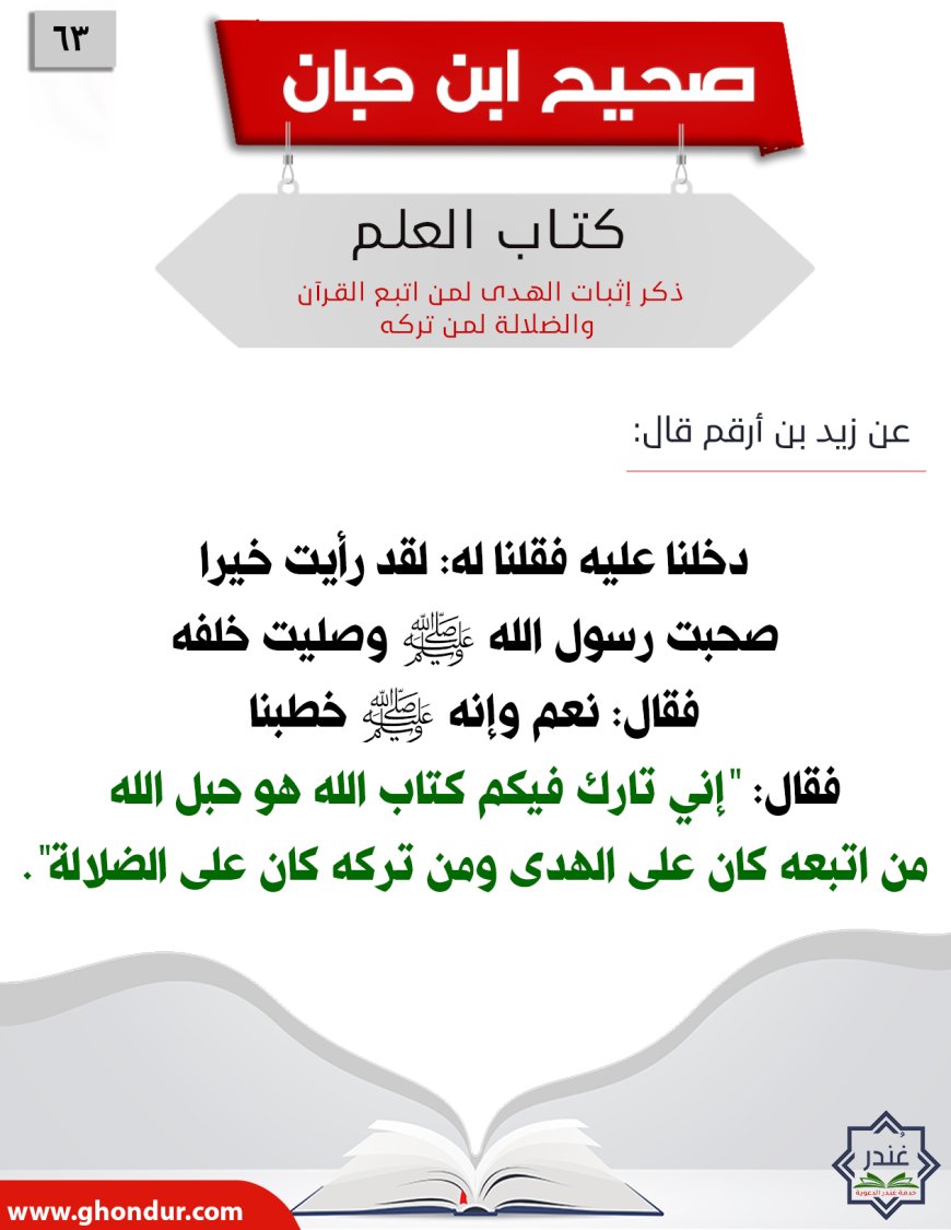 ذكر إثبات الهدى لمن اتبع القرآن والضلالة لمن تركه63